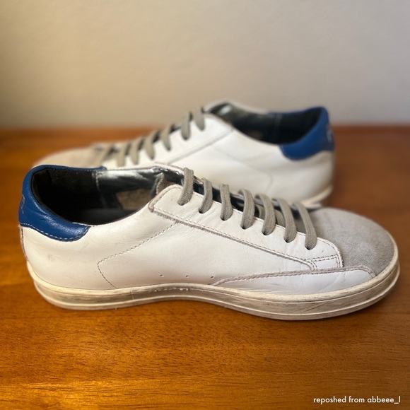 P448 John White and Royal Blue Sneakers - Picture 5 of 8